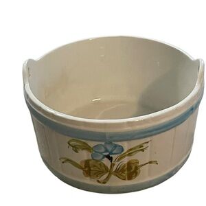 Vintage Planter Floral Ceramic Hand Made in Portugal Year 1980